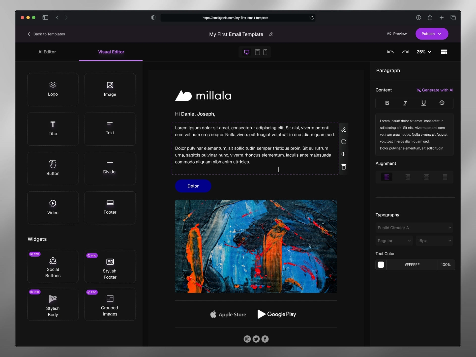 Visual editor