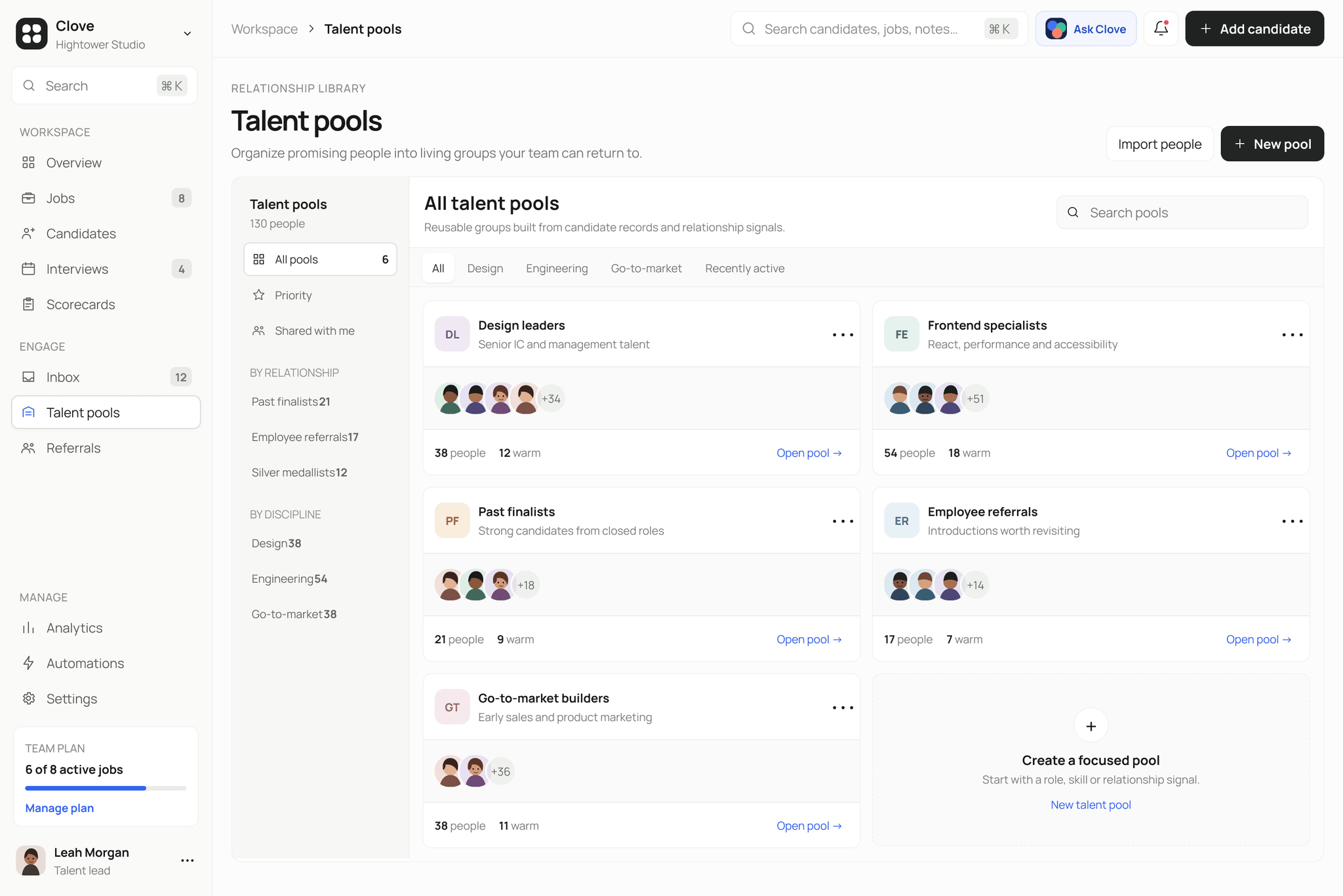 Reusable groups for people the team already knows.
