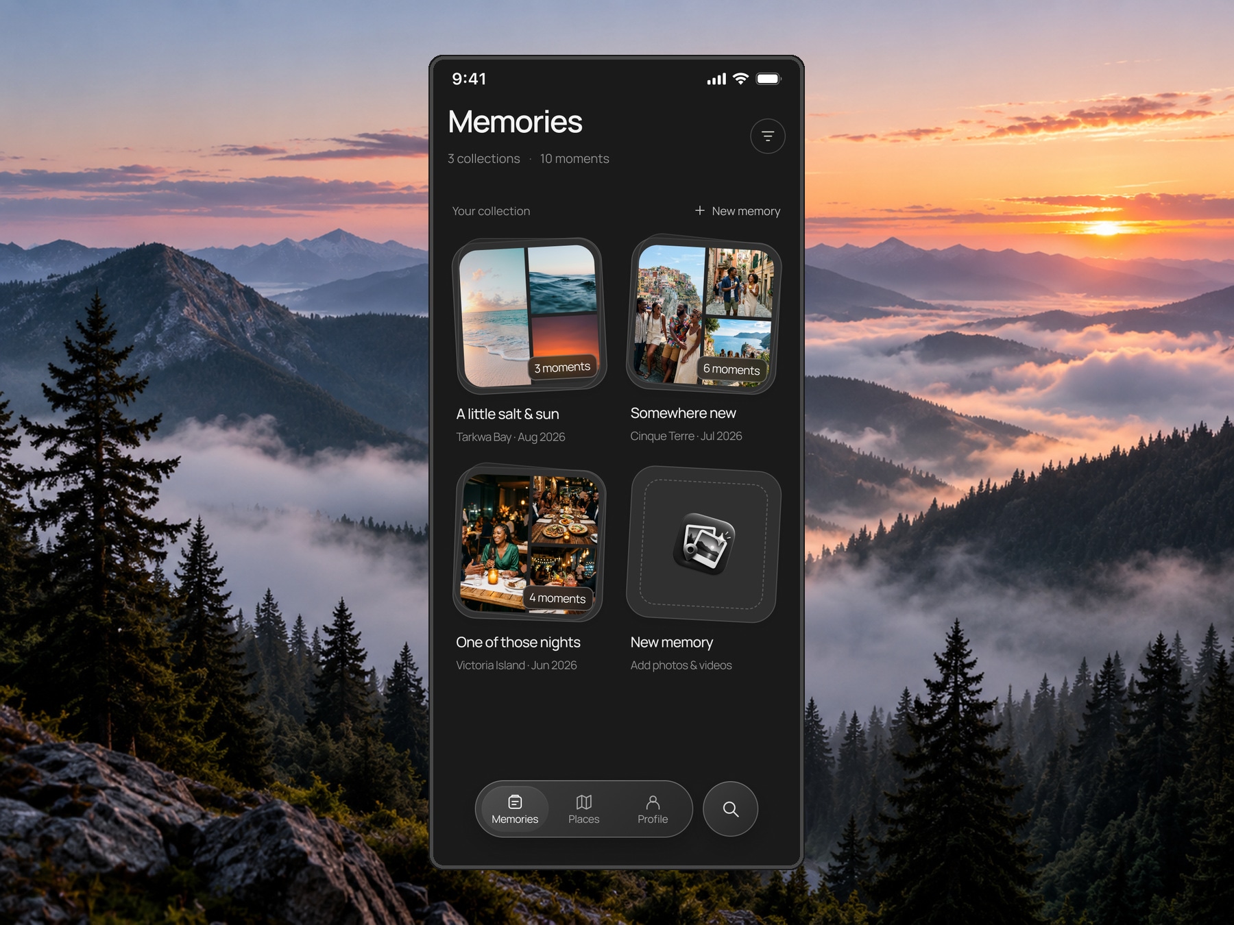 Memora memory library screen
